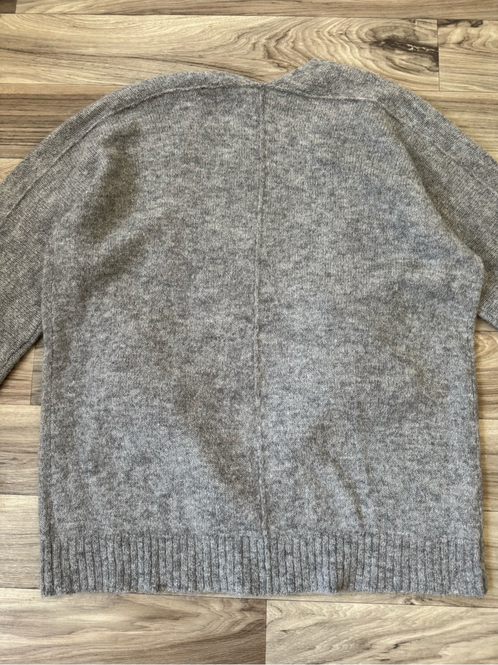AllSaints Zoe Cardigan Relaxed Fit Wool Blend in Grey Marl Size Medium - Picture 11 of 11